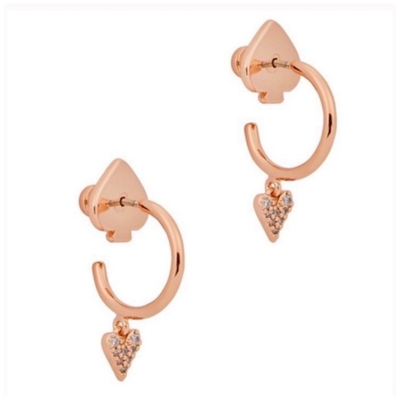 KATE SPADE • Heart Huggies Hoop Earrings - Picture 1 of 6